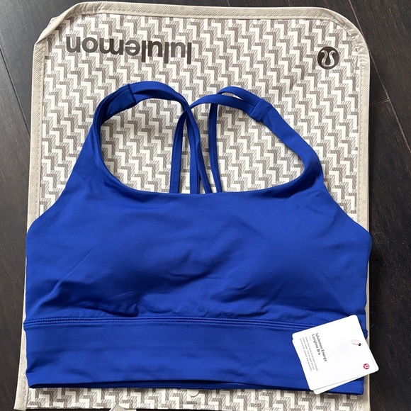 LULULEMON ENERGY LONGLINE BRA IN RIVERSIDE BLUE SZ 8 NWT